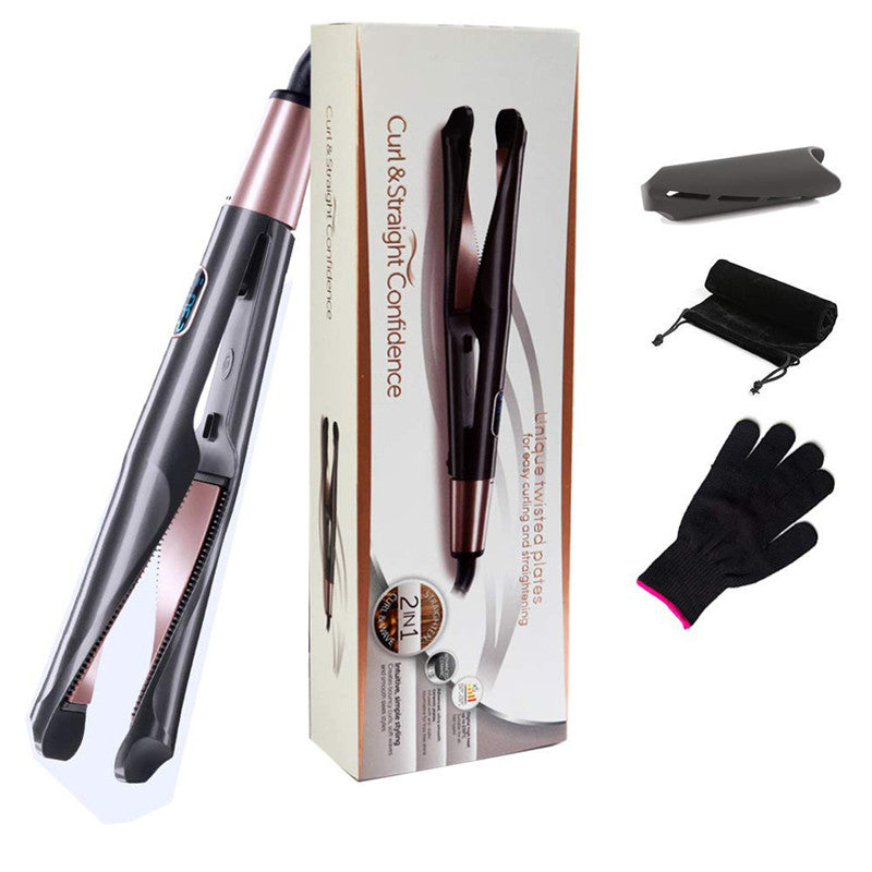 2 In 1 Palro - Hair Straightener And Curler Curling Iron For All Hair Types Tourmaline Ceramic Twisted Flat Iron For Hair Styling