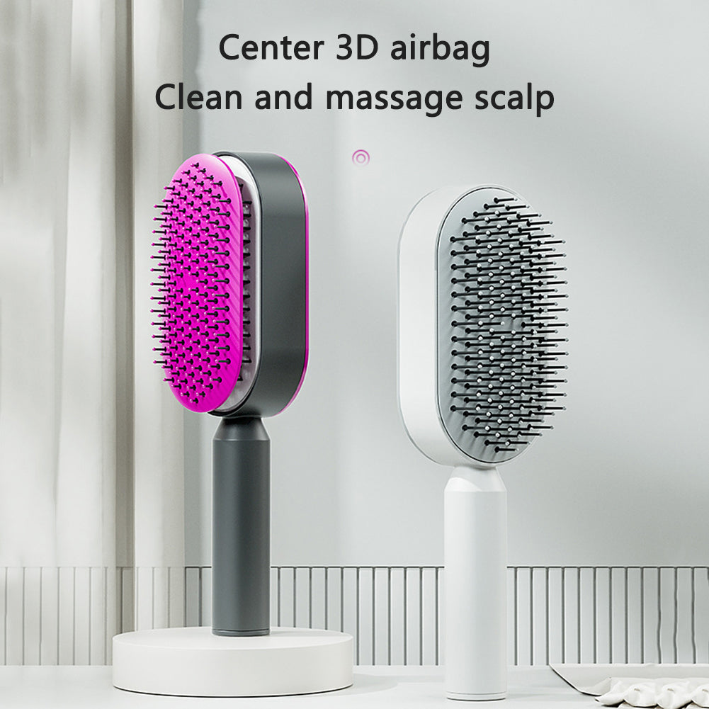 One-Click Self-Cleaning Scalp Massage Brush, Pain-Free Detangler & Anti-Static Hair Loss Rescue