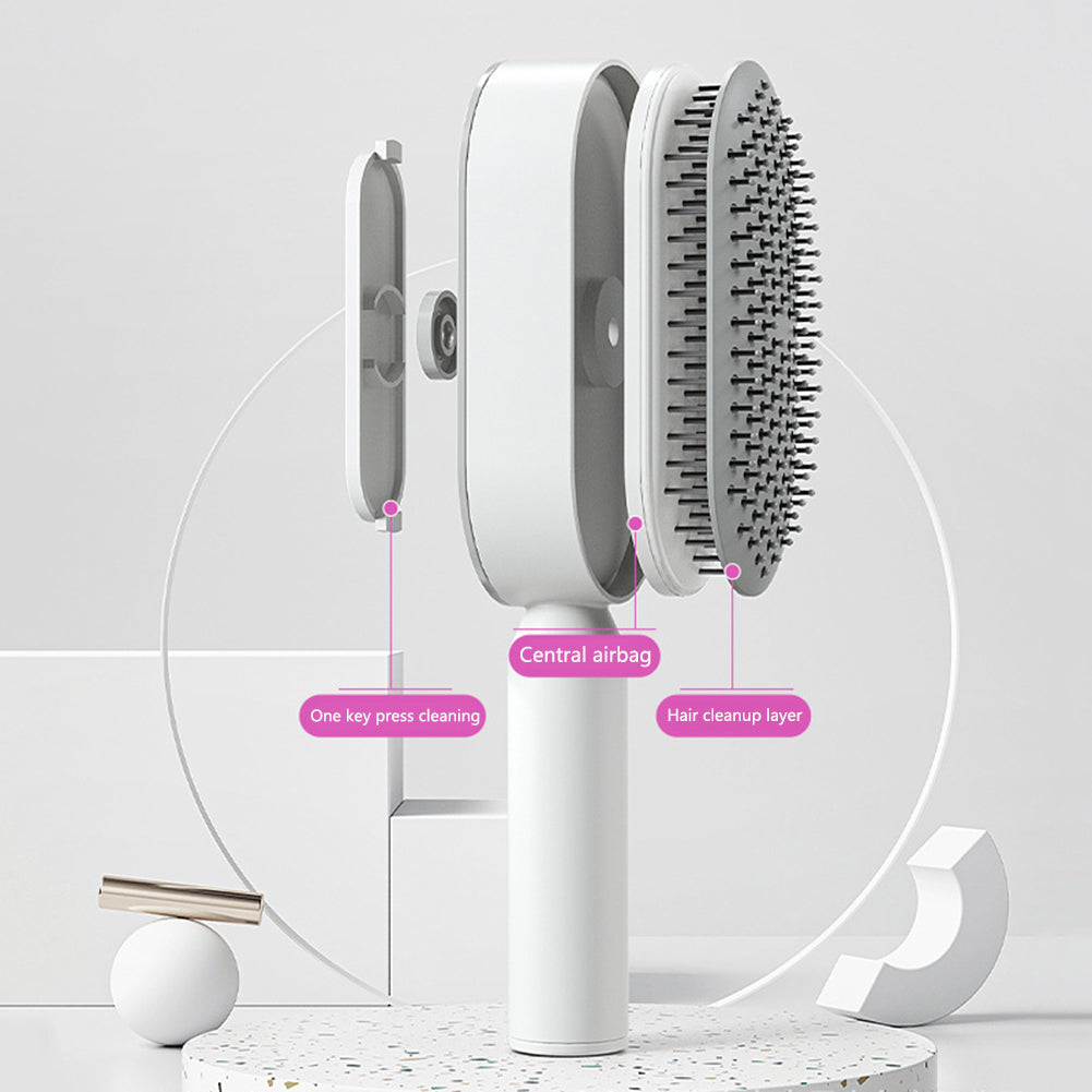 One-Click Self-Cleaning Scalp Massage Brush, Pain-Free Detangler & Anti-Static Hair Loss Rescue